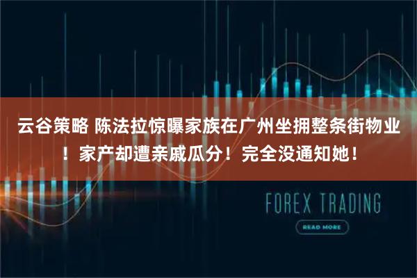 云谷策略 陈法拉惊曝家族在广州坐拥整条街物业！家产却遭亲戚瓜分！完全没通知她！